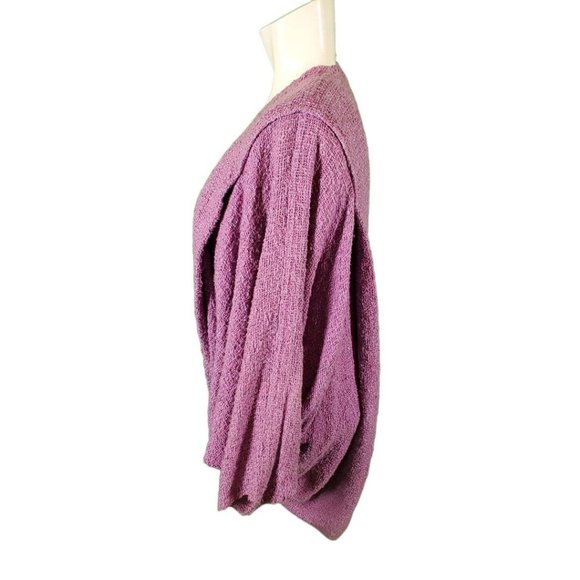 Patti Haskell Vintage Woven Jacket Dolman Cocoon Cardian Magenta One Size - Picture 2 of 10